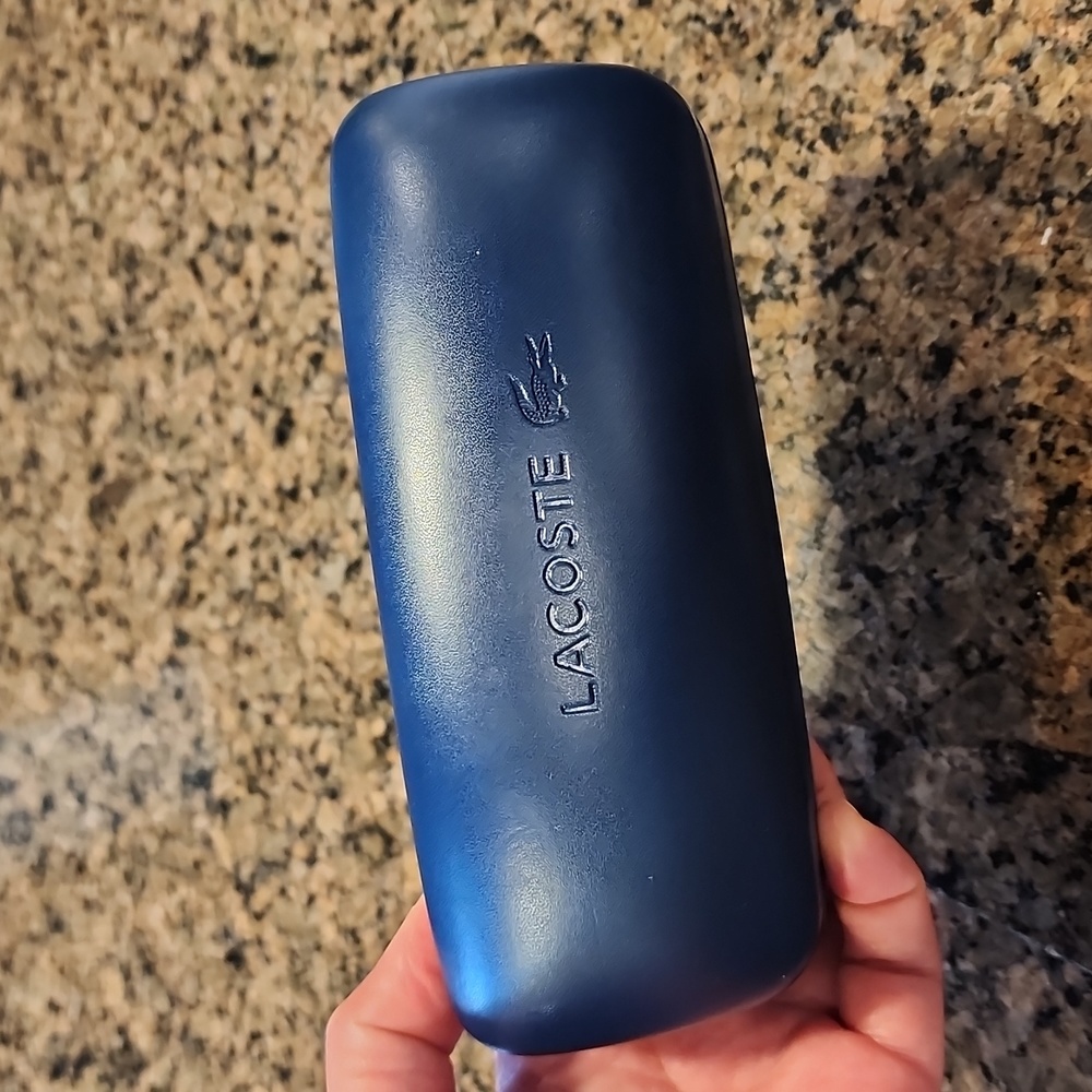 LACOSTE SUNGLASSES EYEGLASSES HARD CASE NAVY BLUE